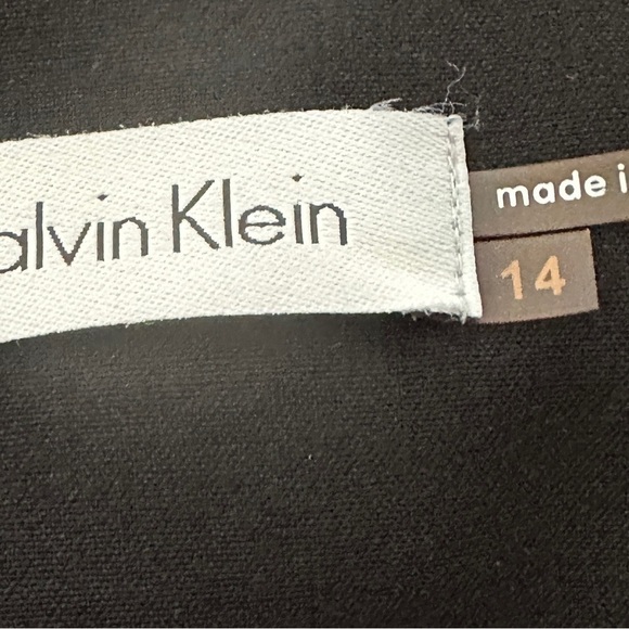 Calvin Klein Exposed Gold Side Zipper Ruched Neckline Black Cocktail Dress 14 - Picture 7 of 9